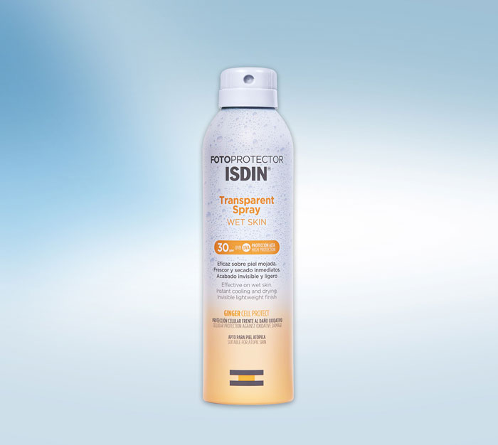 ISDIN Fotoprotector Transparent Spray Wet Skin LSF 30 Sonnenschutz-Spray für nasse Haut 250 ml
