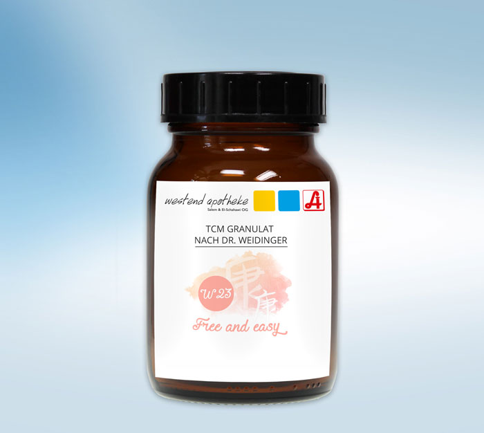 100g Weidinger Mischung W23 "Free and Easy" in einem braunen Glastiegel